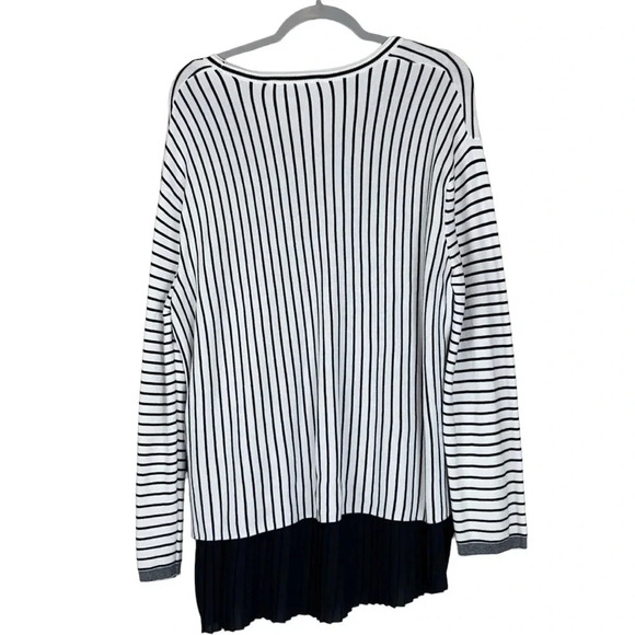 Oui Women’s 14 Striped Long Sleeve Under Layer Striped Tunic Top - Picture 2 of 8